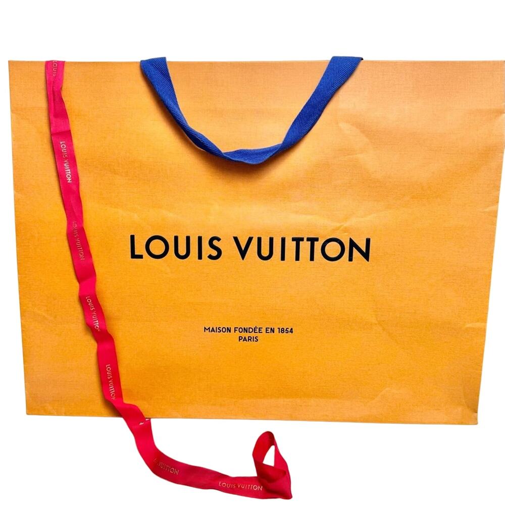 Louis Vuitton XL Shopping Gift Bag & Red Ribbon